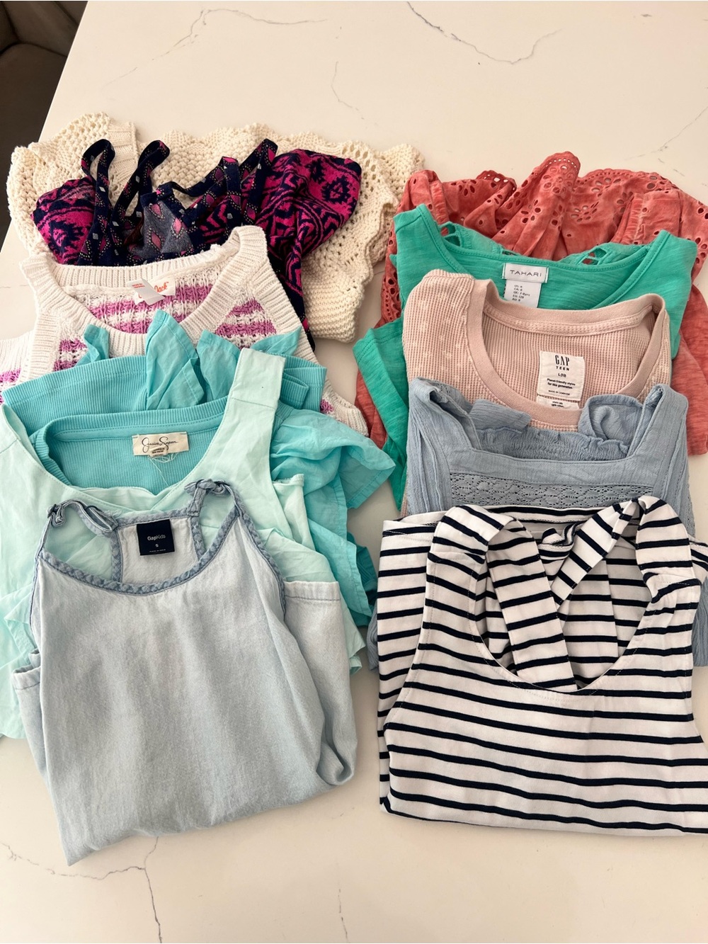 Lot of 11 girls summer tanks and tees